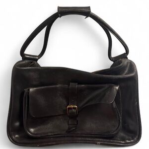 Authentic Vintage Miu Miu Black Leather Zip Top Purse